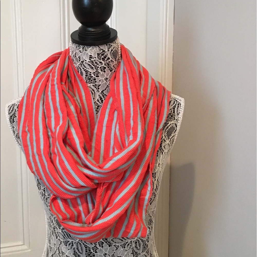 Neon pink and blue infinity scarf